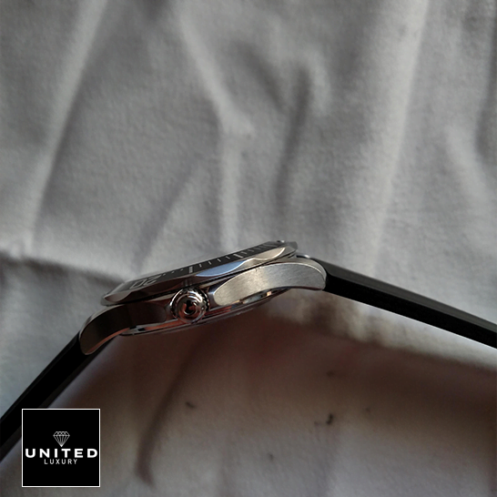 Omega Seamaster Stainless Steel Case Black Rubber Bracelet  crown