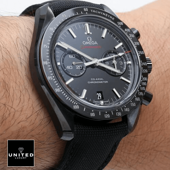 Omega Speedmaster Black Dial  on the man wrist