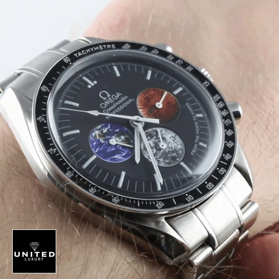 Omega Speedmaster Moon Mars Dial  steel on the wrist