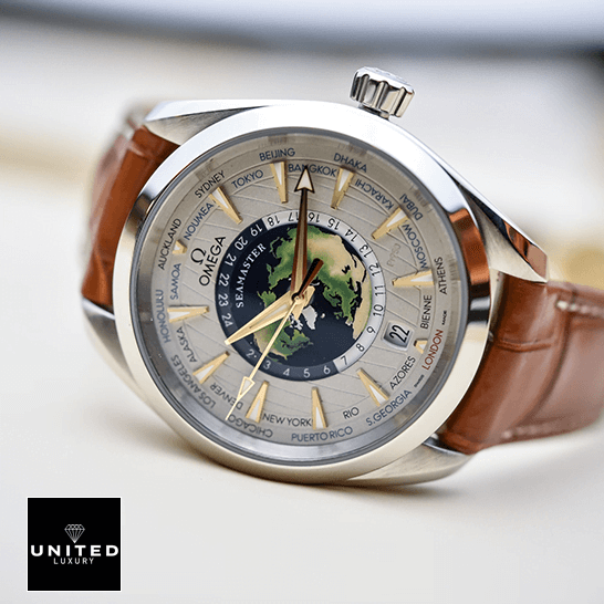 Omega Seamaster Aquaterra Earth Dial  brown leather bracelet