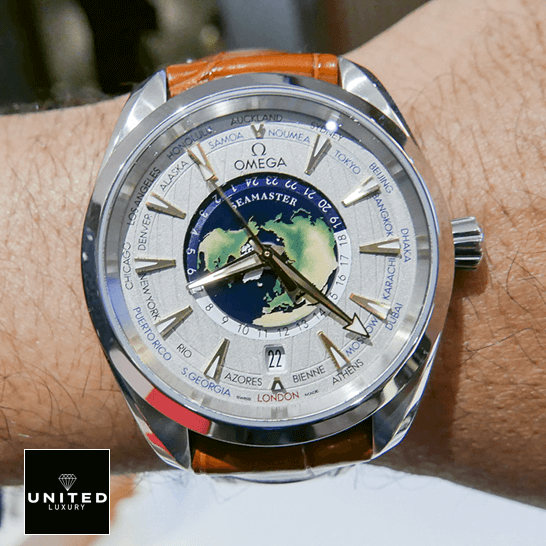 Omega Seamaster White Dial  on the man wrist