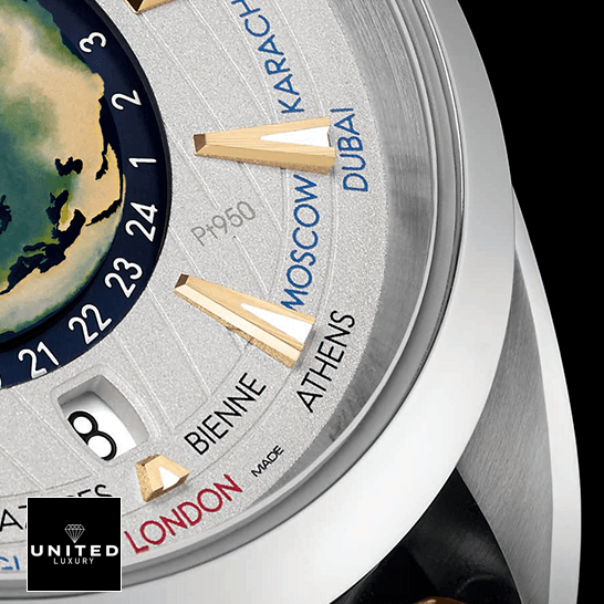 Omega Seamaster White Dial  close analog calendar view