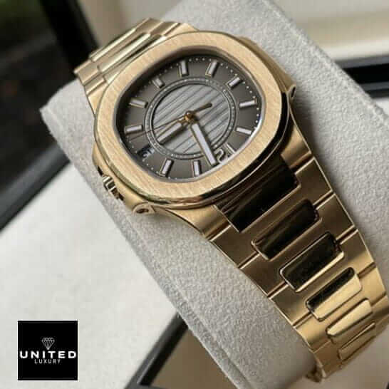 Patek Philippe Black Dial Gold Bracelet  in the stand