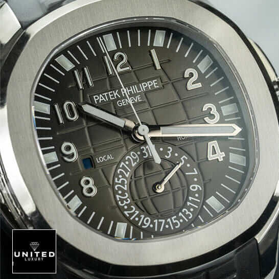 Patek Philippe Geneve Black Dial Steel Bezel  close front view