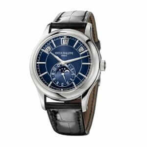 patek-philippe-5205g-013-complications-annual-calendar-moon-phase-blue-dial-left