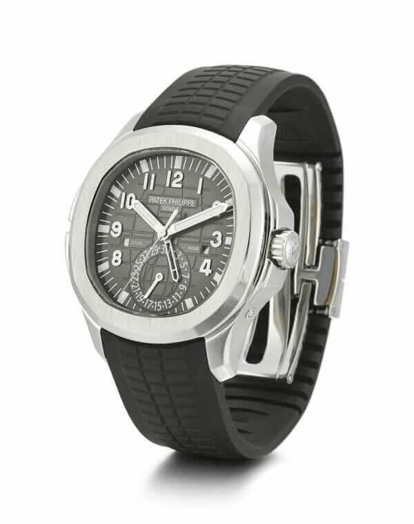 Patek-Philippe-Dual-Time-Black-Dial-Strap