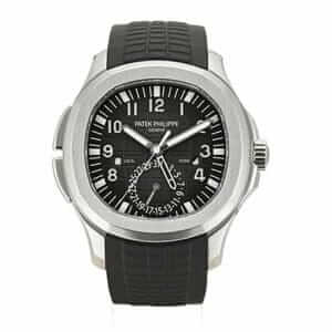 Patek-Philippe-Dual-Time-Black-Dial-Strap