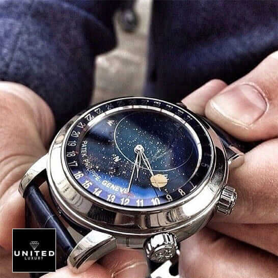 Patek Philippe Celestial Grand 6102 Blue Dial  on the man hand