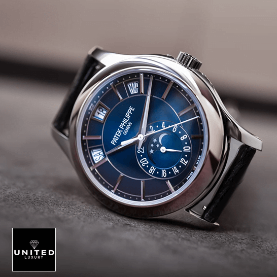 Patek Philippe Blue Dial Moon Steel Case  front view