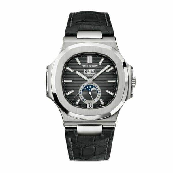 patek-philippe-grey-dial-black-leather-watch