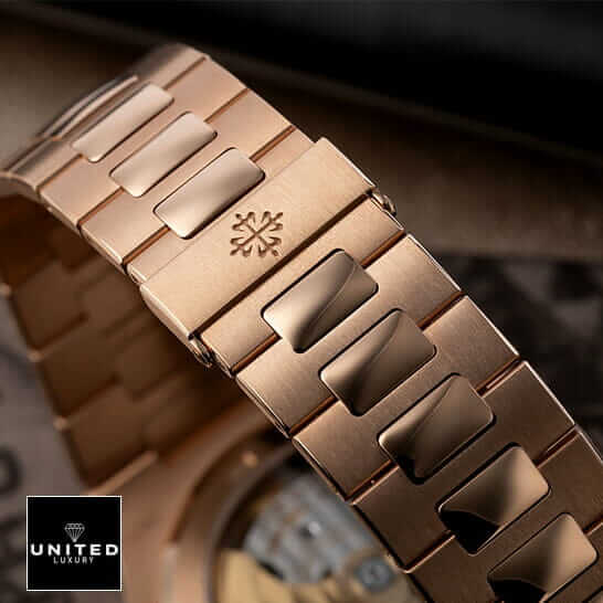 Patek Philippe Nautilus Rose Gold Bracelet  closed clasp