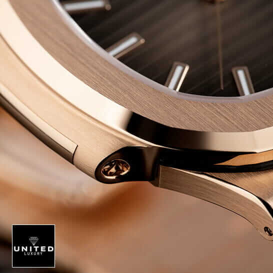 Patek Philippe Nautilus Rose Gold Black Dial  steel case