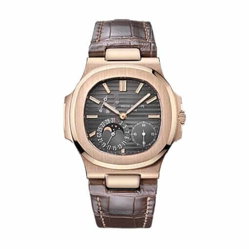 patek-philippe-nautilus-rose-gold-brown-leather-watch