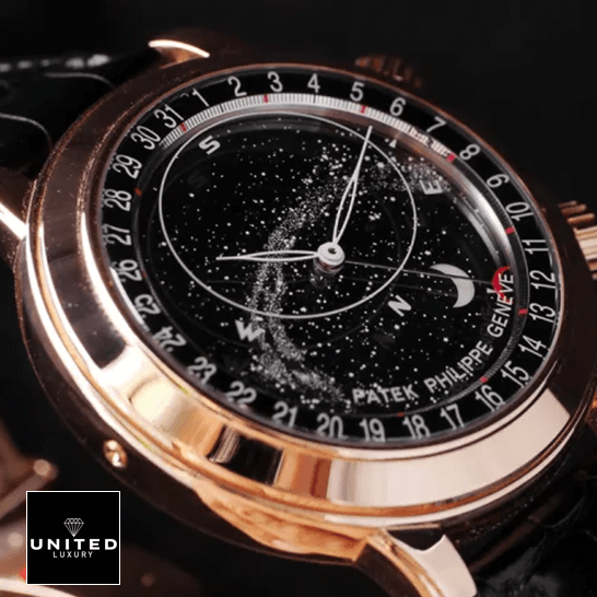 Patek Philippe Celestial Rose Gold Bezel Black Dial  front view