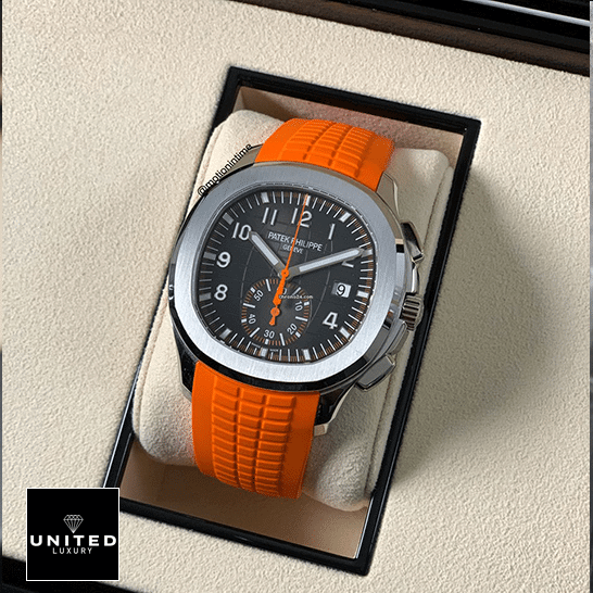 Patek Philippe 5968A-001 Orange Rubber Bracelet in the box