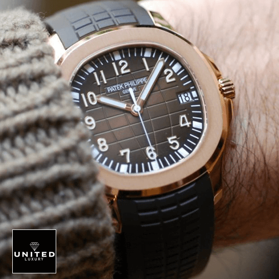 Patek Philippe Aquanaut Rose Gold 5167R-001  on the hand