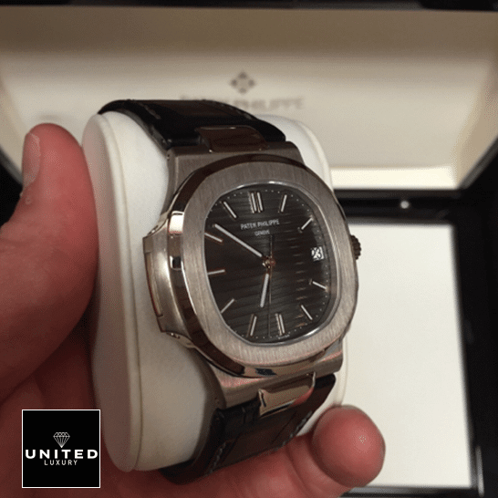 Patek Philippe Nautilus 5711G-001 2 Patek Philippe Nautilus Leather Black Bracelet 5711G-001 in the box