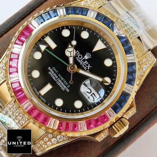 Rolex GMT-Master II Haribo Gold Gem-Set Bezel Oyster 