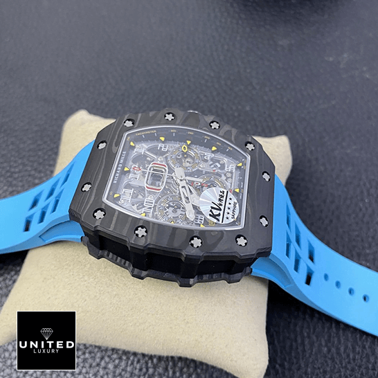 Richard Mille RM01103 Black Bezel Blue Bracelet  on the hand