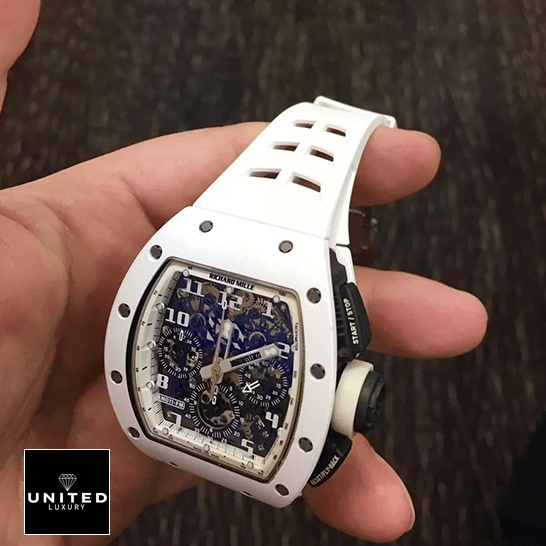 Richard Mille RM011 FM White Rubber Bracelet  on the hand