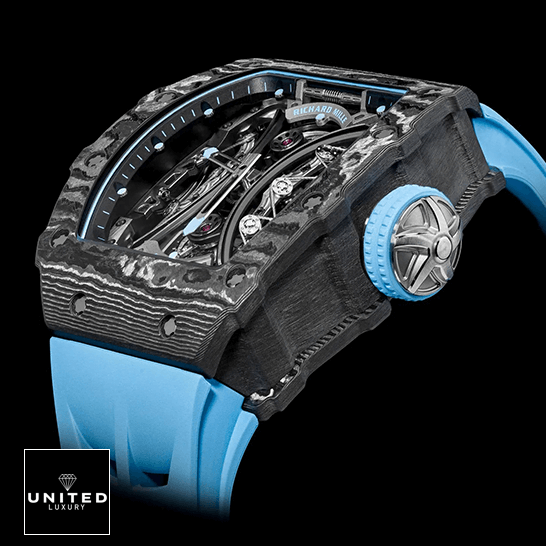 Richard Mille Tourbillion Pablo Mac Donough Carbon Blue Rubber Bracelet 
