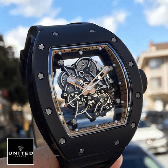 Richard Mille RM055 Skeleton Black Dial  white background