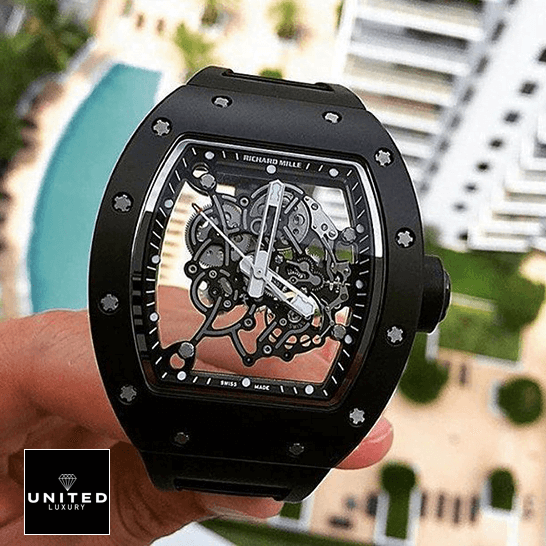 Richard Mille RM055 Skeleton Black Bezel  front view