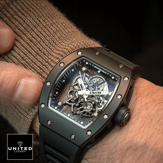 Richard Mille RM055 Skeleton Black  on the wrist