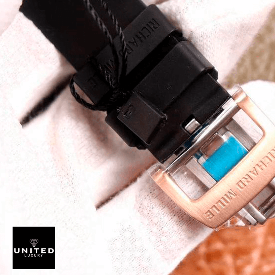 Richard Mille Red 7 Richard Mille RM011 Black Rubber Bracelet opened clasp