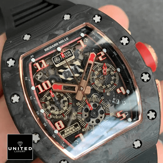 Richard Mille RM011 Romain Lotus F1 Rose Gold  black dial