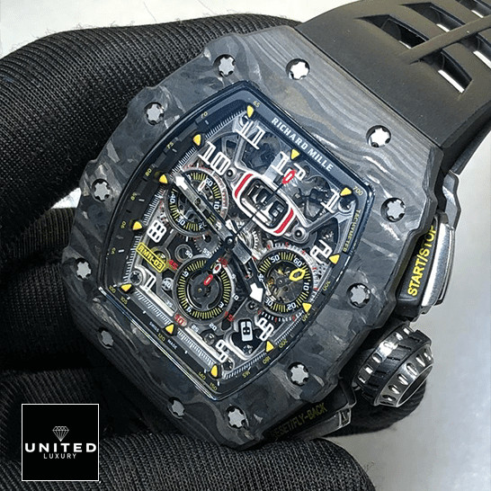 Richard Mille RM11-03 Automatic Flyback Black Bezel Dial  crown / push button