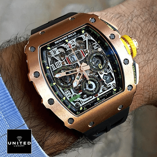 Richard Mille RM01103 Rose Gold Black Dial  on the wrist