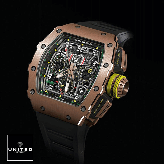 Richard Mille RM01103 Rose Gold Bezel  black background