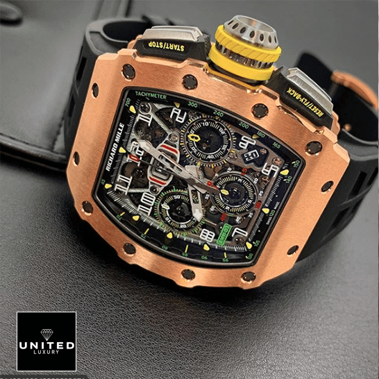 Richard Mille RM-011-03 Rose Gold Flybac  crown / push button
