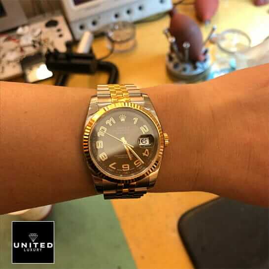 Rolex Datejust 116233 Yellow Gold  on the wrist