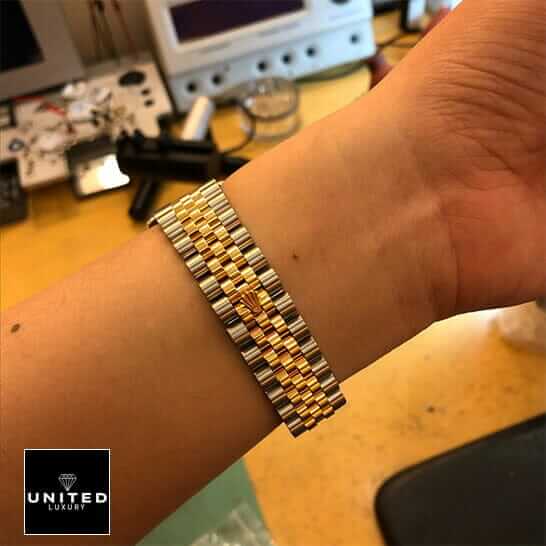 Rolex 116233 Yellow Gold Jubilee Bracelet  rolex logo on bracelet