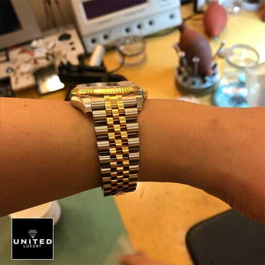 Rolex 116233 Stainless Steel Jubilee Bracelet  on the wrist