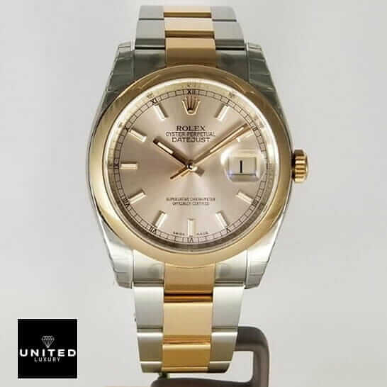 Rolex 126303 Oyster 7 Rolex Gold 126303 Oyster front view and white background