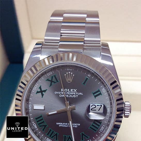 Rolex Datejust 126334 Wimbledon Romen Numerial Dial Fluted Bezel 