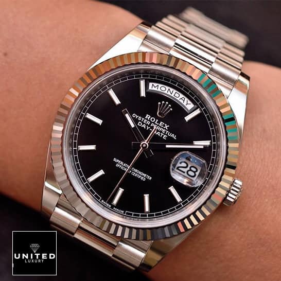 Rolex Day-Date 118239 Black Dial  on his arm