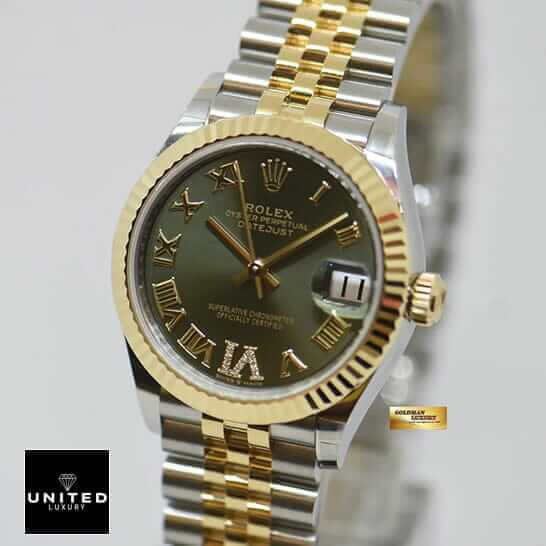Rolex Green Dial Roman Jubilee Bracelet  white background
