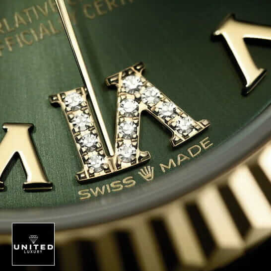 Rolex 278273 Green Roman Diamond Dial 