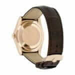 rolex Day date Rose Gold Case Black leather