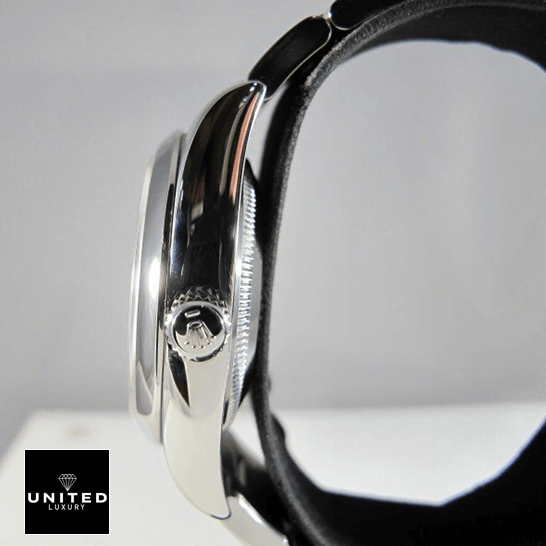 Rolex Air King 114200  Corwn / Push Button and rightside view