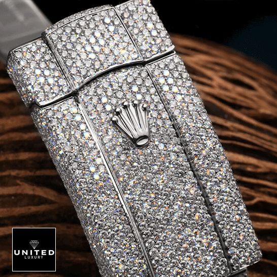 Rolex Datejust 116300 Iced Out Fold Clasp on the Rolex Logo 