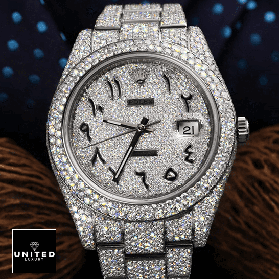 Rolex Datejust 116300 Arabic Numerial Dial Iced Out 