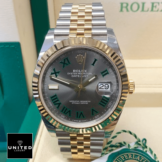 Rolex Datejust 36 Wimbledon Grey Dial  in the Rolex Box