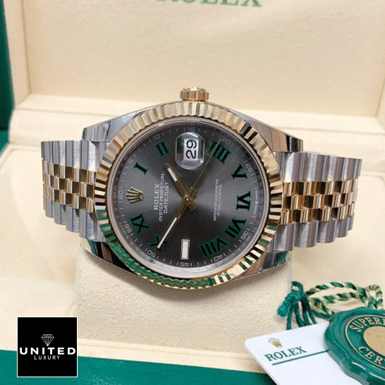 Rolex Datejust 36 Wimbledon Yellow Gold Fluted Bezel Jubilee  in the Rolex Box