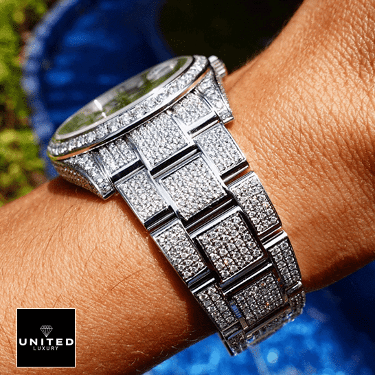 Rolex Datejust 126300 Diamond Custom Bracelet  on his arm