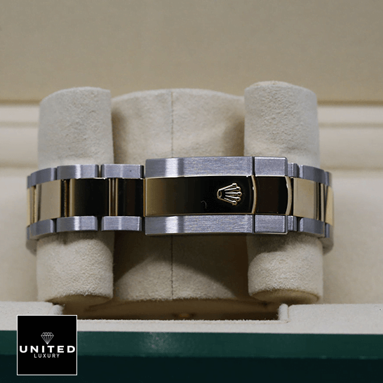 Rolex 126303-0015 Gold Stainless Steel Oyster  reverse view in rolex box